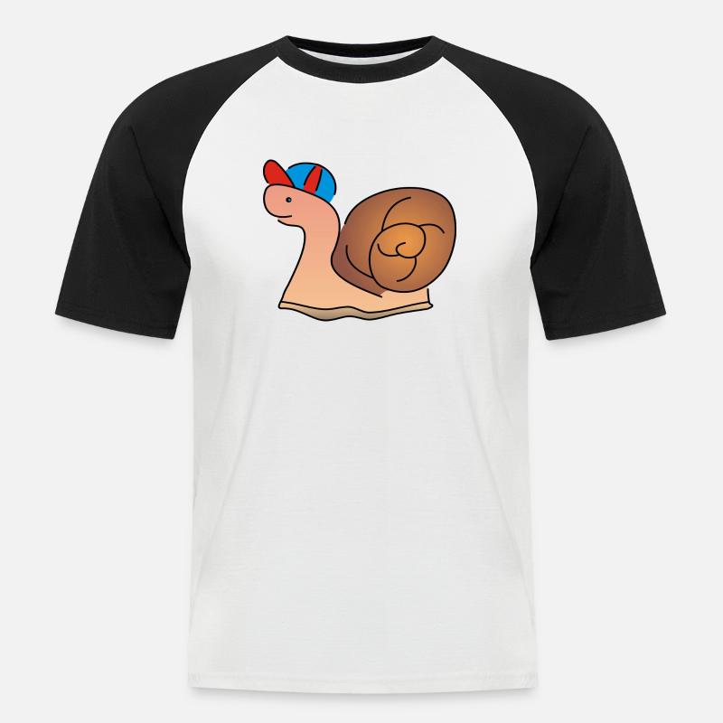 snigel snigel - Kortärmad basebolltröja herr - vit/svart