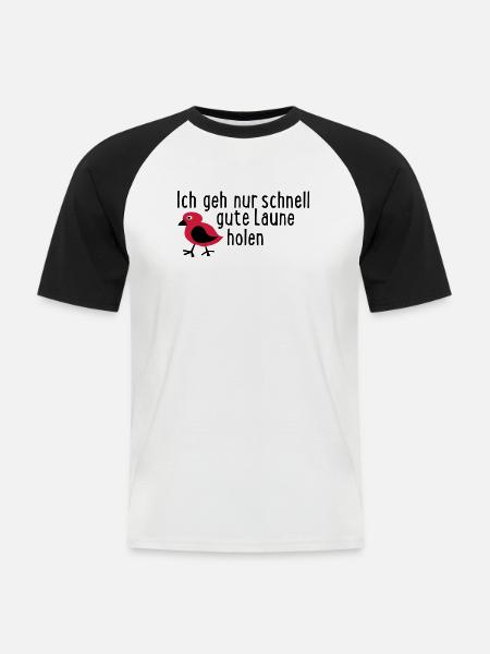 gute Laune - Männer Baseball-T-Shirt - Weiß/Schwarz