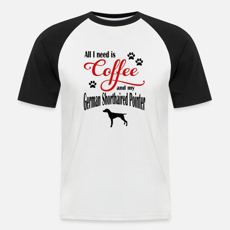 German Shorthaird Pointer - Männer Baseball-T-Shirt - Weiß/Schwarz