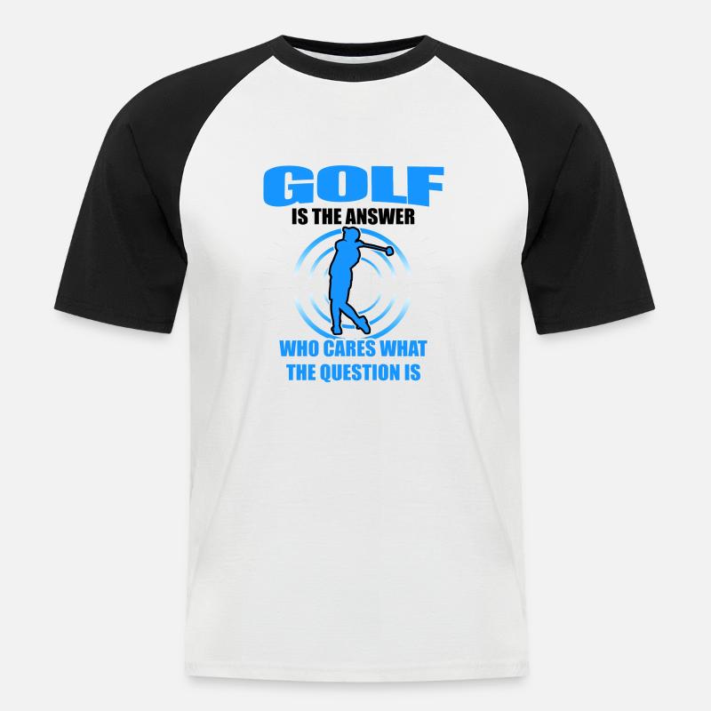 Golf Geschenk - Männer Baseball-T-Shirt - Weiß/Schwarz