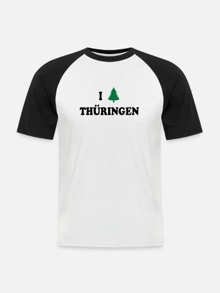 I Love Thüringen - Men's Baseball T-Shirt - white/black