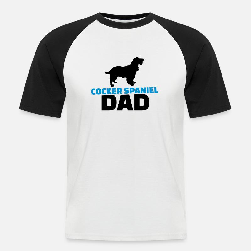 Cocker Spaniel Dad - Men's Baseball T-Shirt - white/black