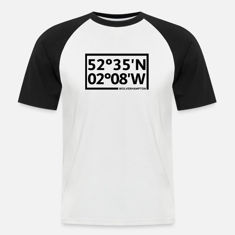 Wolverhampton Coordinates - Men's Baseball T-Shirt - white/black