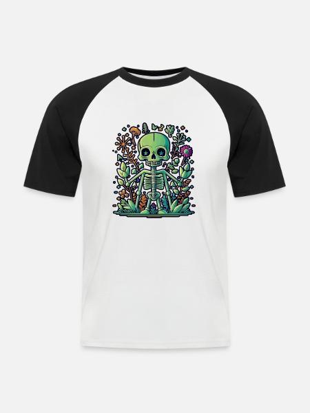 Skeleton - Men's Baseball T-Shirt - white/black