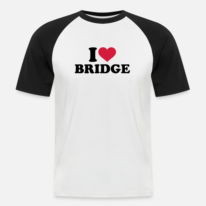 Bridge - Männer Baseball-T-Shirt - Weiß/Schwarz