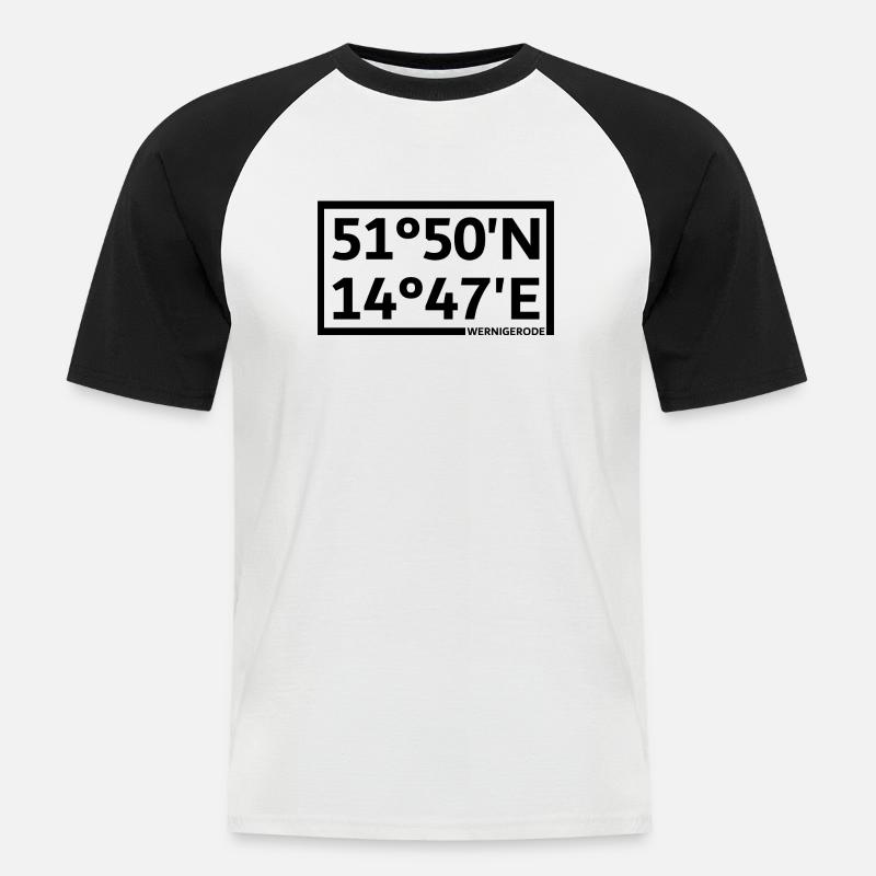 Wernigerode coordinates - Men's Baseball T-Shirt - white/black
