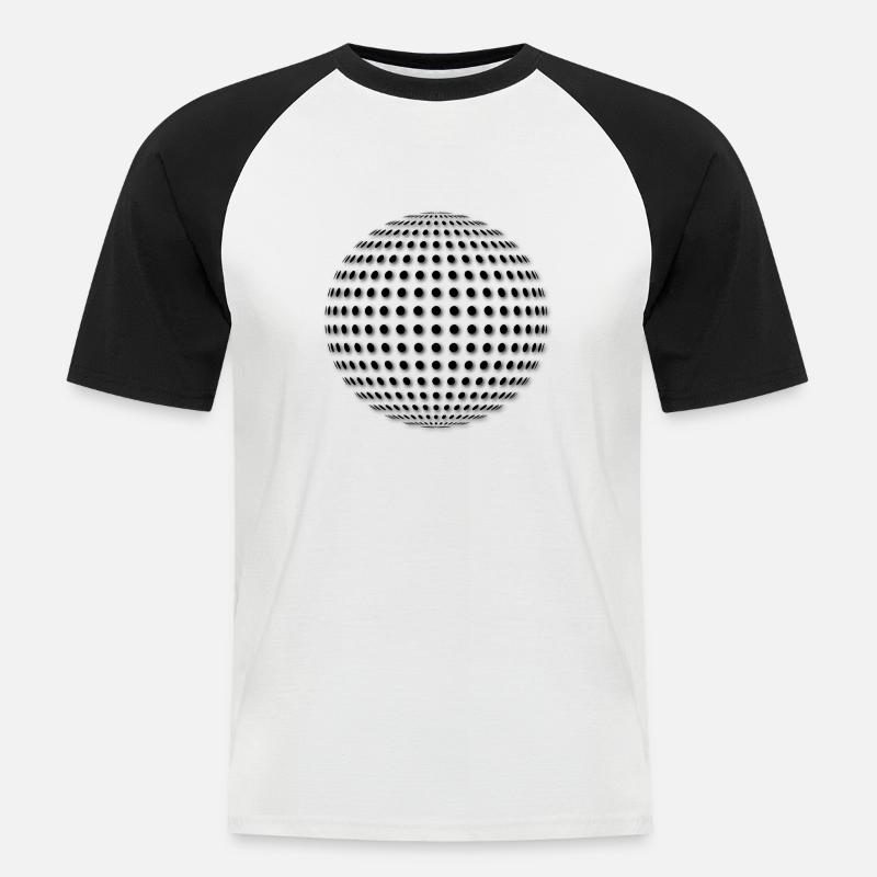 Disco ball - Kortermet baseball skjorte for menn - hvit/svart