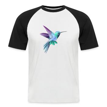 oiseau - T-shirt baseball manches courtes Homme - blanc/noir - Devant - Nik (191cm)