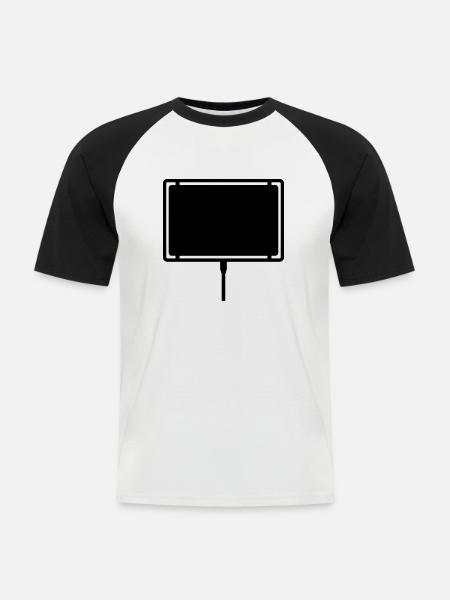 ortsschild - Männer Baseball-T-Shirt - Weiß/Schwarz