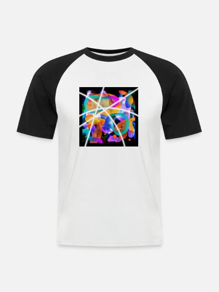 Abstrakte Farbe - Männer Baseball-T-Shirt - Weiß/Schwarz