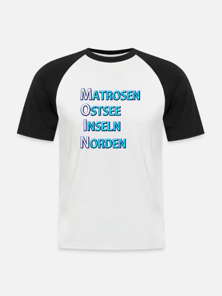 Marins Moin - T-shirt baseball manches courtes Homme - blanc/noir
