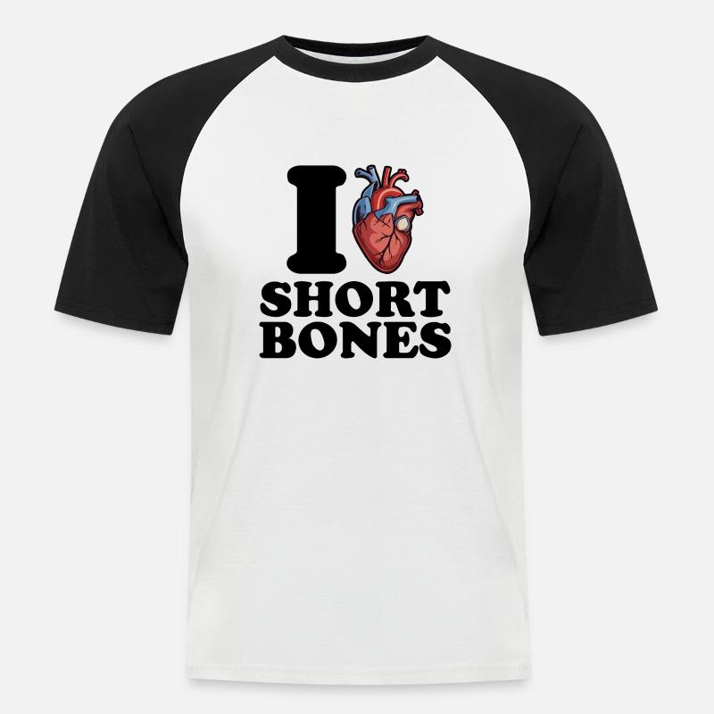Ich liebe kurze Knochen - Männer Baseball-T-Shirt - Weiß/Schwarz