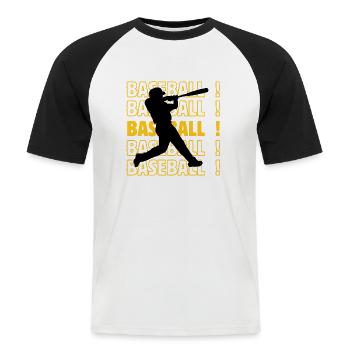 Baseball Baseball Baseball - Männer Baseball-T-Shirt - Weiß/Schwarz - Vorne - Nik (191cm)