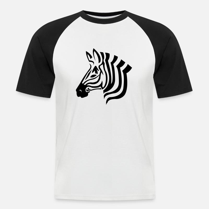 zebra - Men's Baseball T-Shirt - white/black
