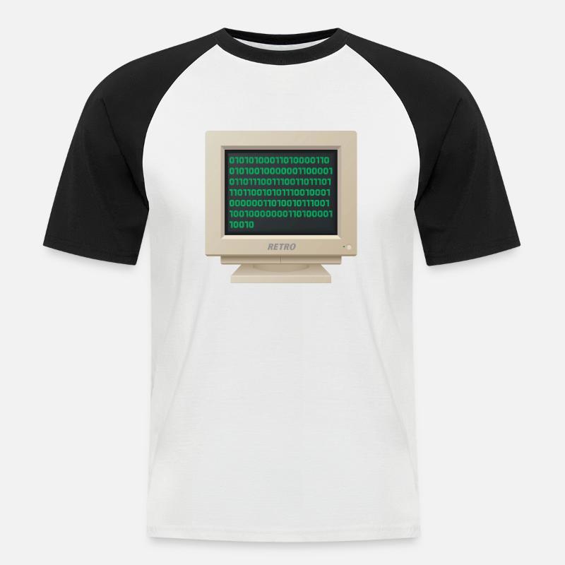 CRT - Binary Code - Men's Baseball T-Shirt - white/black