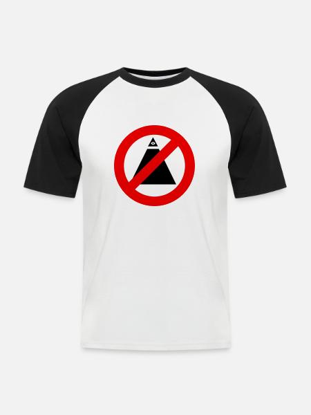 No-Illuminati - T-shirt baseball manches courtes Homme - blanc/noir