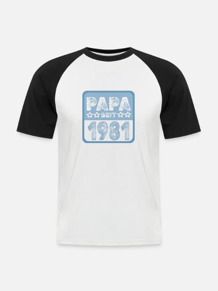 Jahr 1981 - Männer Baseball-T-Shirt - Weiß/Schwarz
