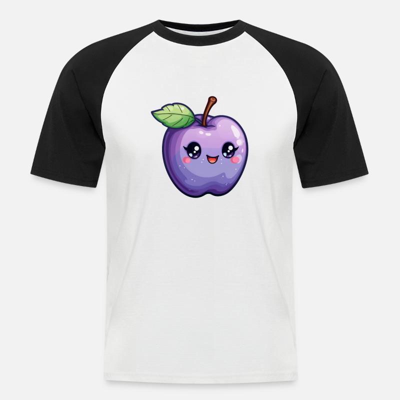 Apfel Kinder Sujet - Männer Baseball-T-Shirt - Weiß/Schwarz