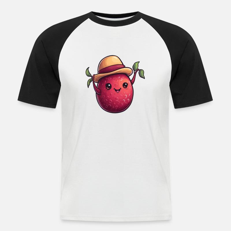 Granatapfel - Männer Baseball-T-Shirt - Weiß/Schwarz