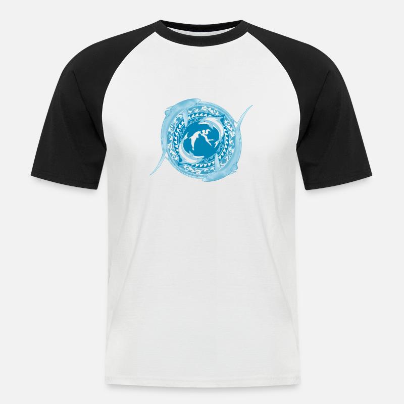 Tochter von Poseidon - Männer Baseball-T-Shirt - Weiß/Schwarz