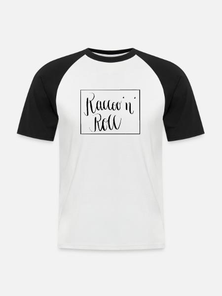 Racco’n’roll - T-shirt baseball manches courtes Homme - blanc/noir