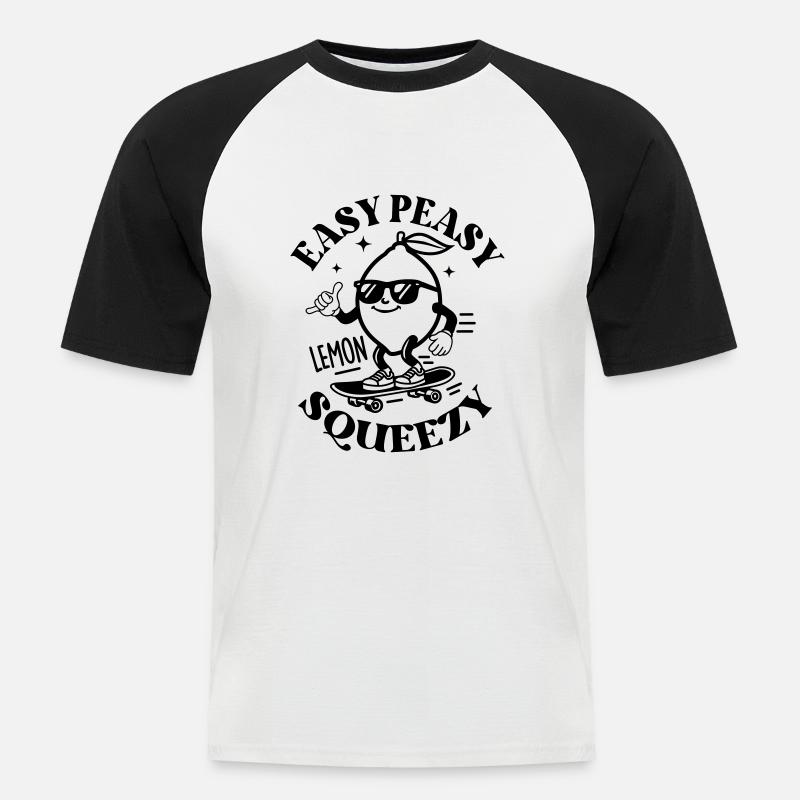easy peasy lemon squeezy - Männer Baseball-T-Shirt - Weiß/Schwarz