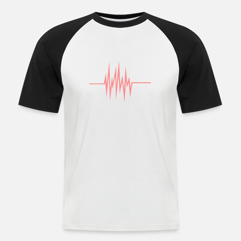 frequenz - puls - Männer Baseball-T-Shirt - Weiß/Schwarz