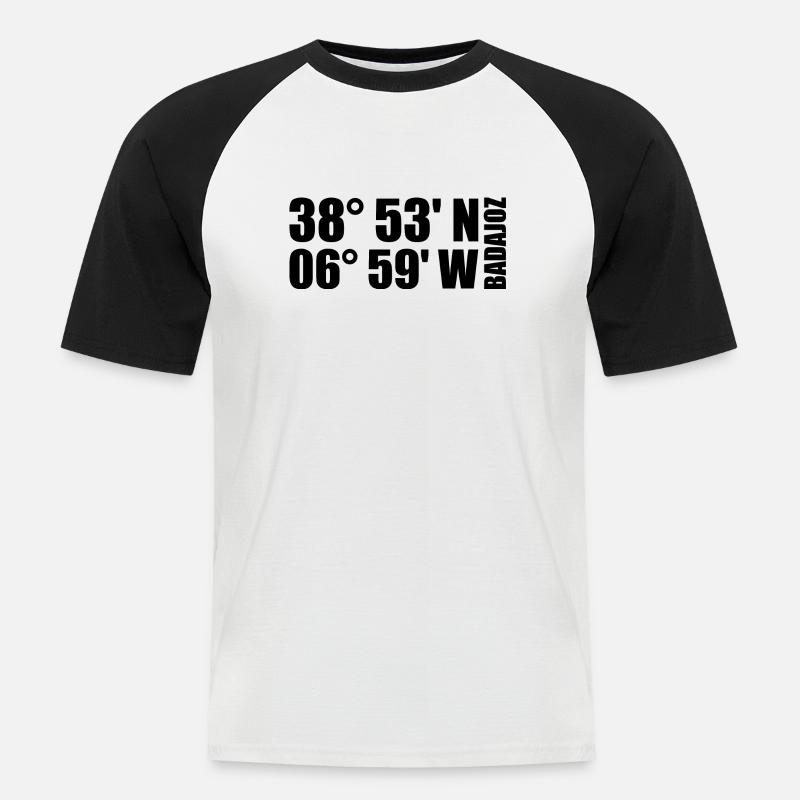 Badajoz Coordinates - Men's Baseball T-Shirt - white/black