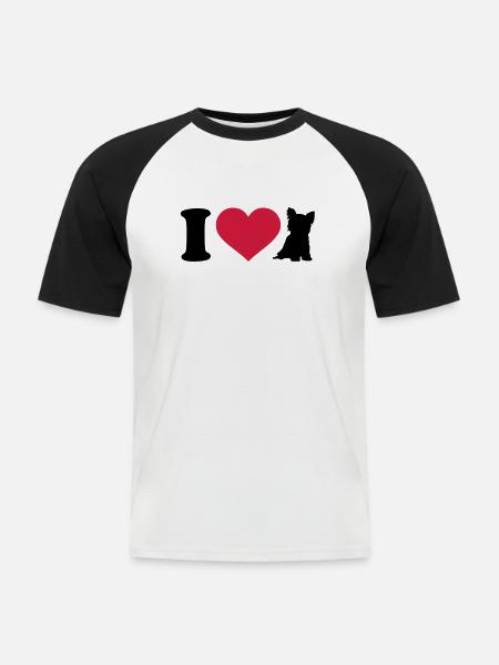 Yorkshire - Männer Baseball-T-Shirt - Weiß/Schwarz