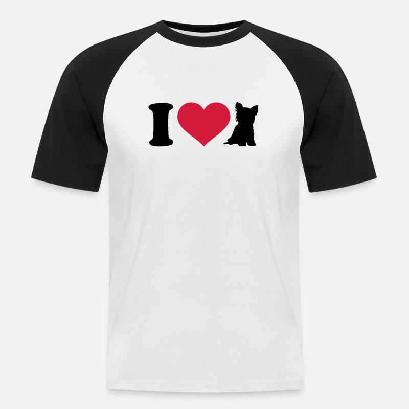 Yorkshire - Männer Baseball-T-Shirt - Weiß/Schwarz