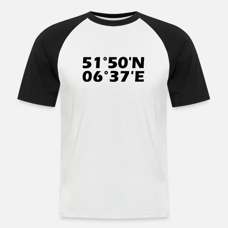 Bocholt coordinates - Men's Baseball T-Shirt - white/black
