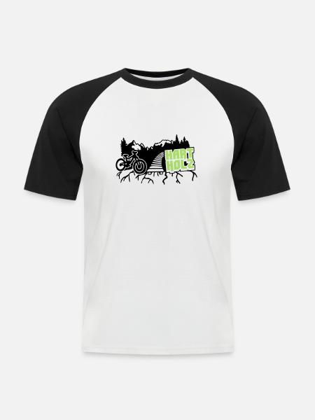 HARTHOLZ Freeride - Männer Baseball-T-Shirt - Weiß/Schwarz