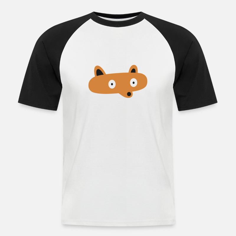 Fuchs - Männer Baseball-T-Shirt - Weiß/Schwarz