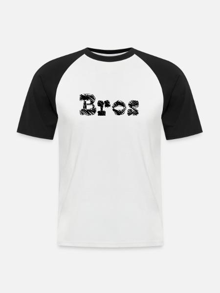 Bros T-Shirt - Männer Baseball-T-Shirt - Weiß/Schwarz