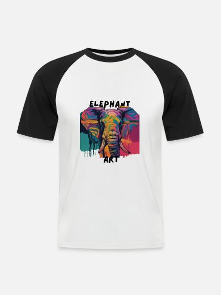 Africa Steppe and Animals - Men's Baseball T-Shirt - white/black