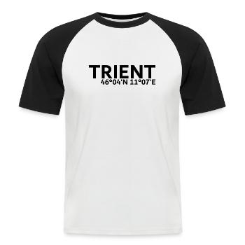 Coordonnées de Trento - T-shirt baseball manches courtes Homme - blanc/noir - Devant - Nik (191cm)