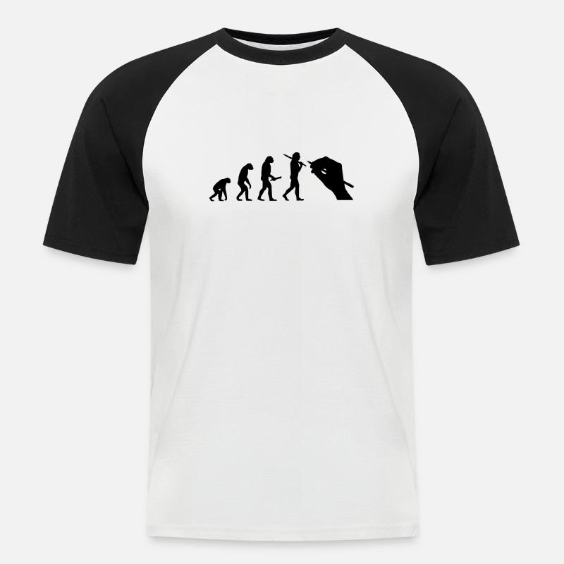 Evolution development progress human artist - Men's Baseball T-Shirt - white/black