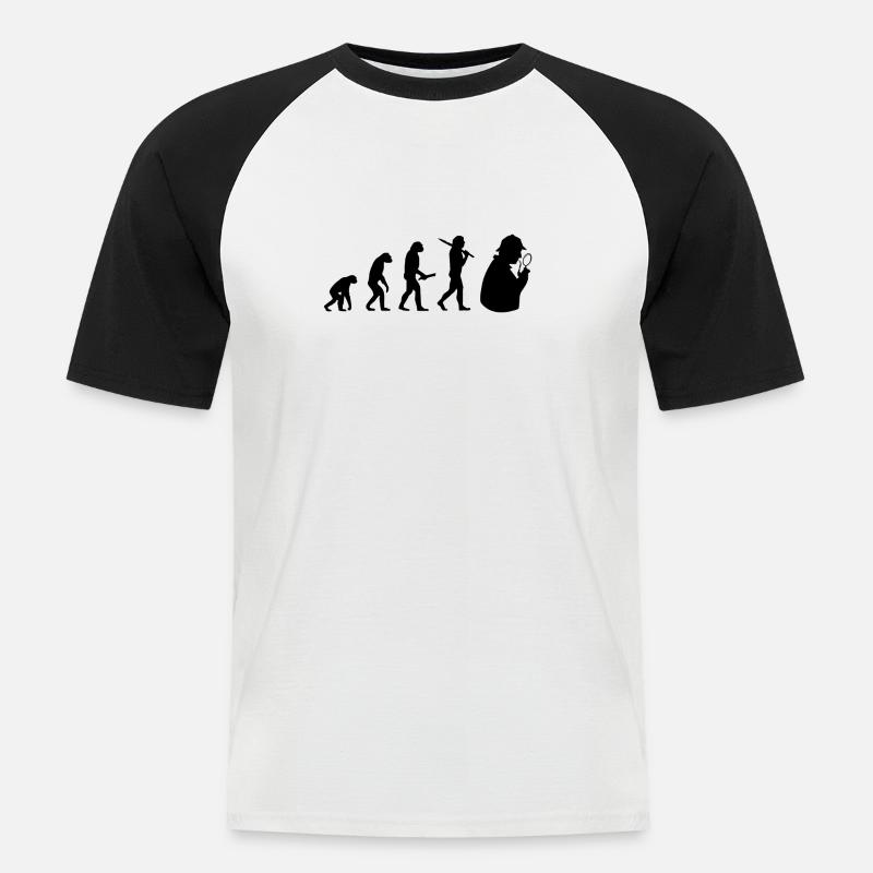 sherlock holmes evolution progress development - Men's Baseball T-Shirt - white/black