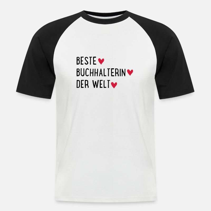 Buchhalterin - Männer Baseball-T-Shirt - Weiß/Schwarz
