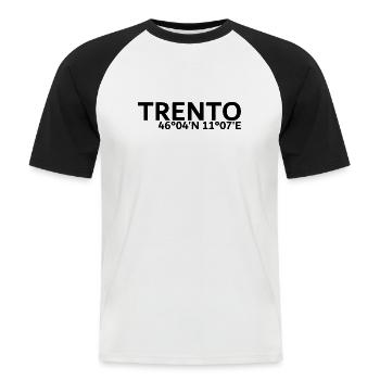 Coordonnées de Trento - T-shirt baseball manches courtes Homme - blanc/noir - Devant - Nik (191cm)