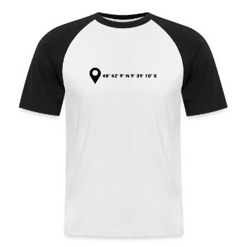 Coordonnées Göppingen - T-shirt baseball manches courtes Homme - blanc/noir - Devant - Nik (191cm)