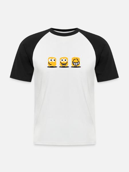 Die Drei Patukus - Männer Baseball-T-Shirt - Weiß/Schwarz
