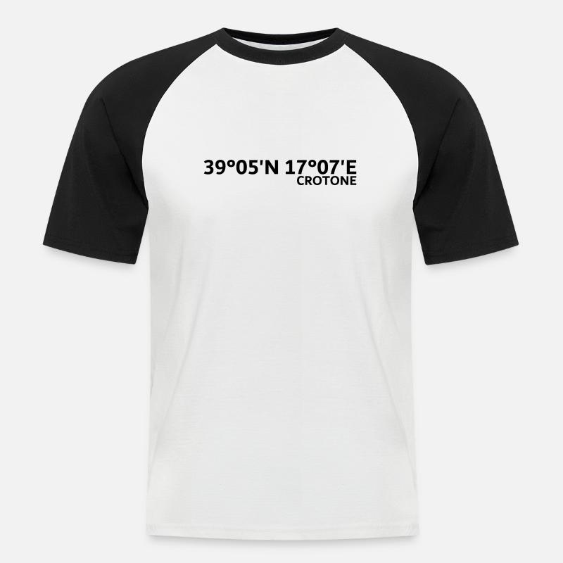 Crotone coordinates - Men's Baseball T-Shirt - white/black