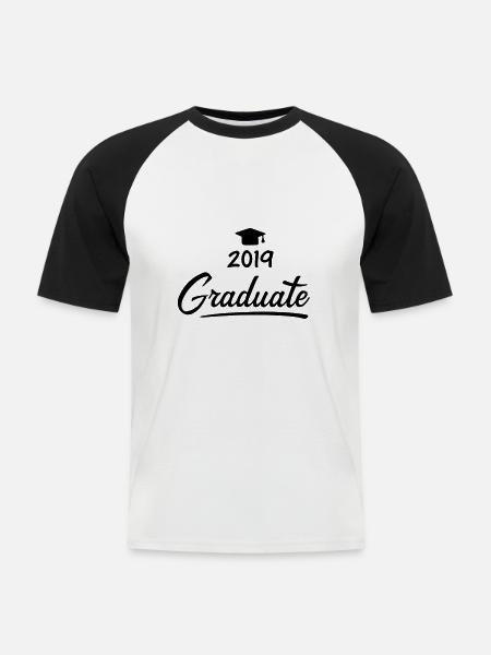 School Graduation Abi Graduate 2019 Gift - Men's Baseball T-Shirt - white/black