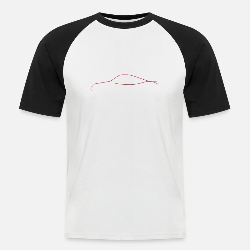 Auto - Männer Baseball-T-Shirt - Weiß/Schwarz