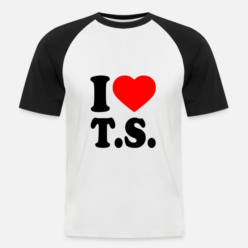 I love ts - Kortärmad basebolltröja herr - vit/svart