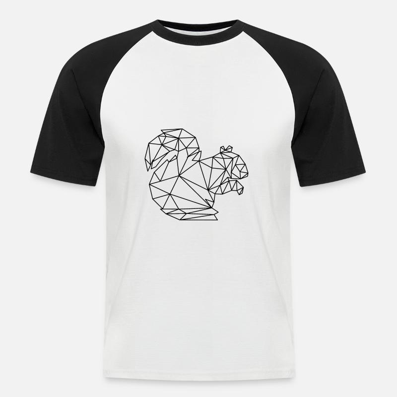 Écureuils - T-shirt baseball manches courtes Homme - blanc/noir