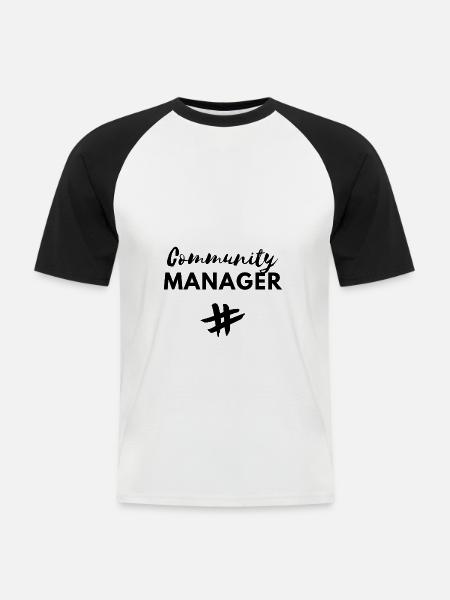 Community manager Social-Media-Manager-Geschenkidee - Männer Baseball-T-Shirt - Weiß/Schwarz