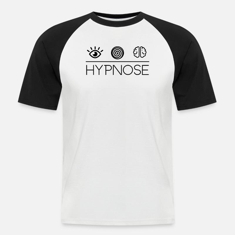 Hypnose T-Shirts Pullover Geschenkideen - Männer Baseball-T-Shirt - Weiß/Schwarz