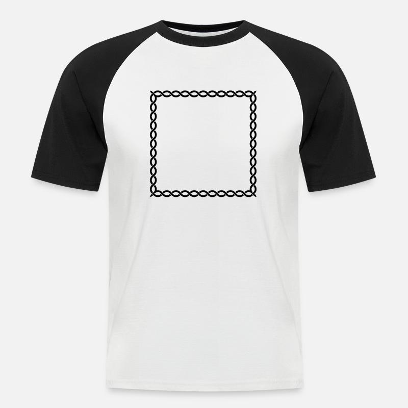 Rahmen Wikinger - Männer Baseball-T-Shirt - Weiß/Schwarz